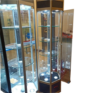 Vitrina Giratoria Hexagonal <span class=keywords><strong>de</strong></span> Vidrio/Vitrina Giratoria para Relojes/Exhibidor Interior para Joyerías, Diseño <span class=keywords><strong>de</strong></span> Mostrador - Product Image 3