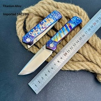 Couteau pliant industriel de qualité supérieure avec manche en alliage de titane et acier 14C28N importé, vente en gros d'usine, garantie de 3 ans