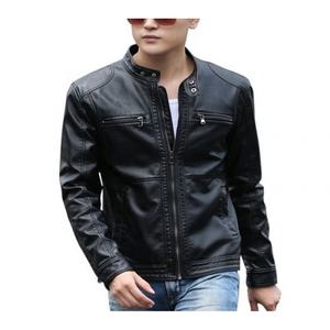 Chaqueta de Motociclista de Cuero Vacuno para Hombre, Negra, Impermeable, Ecológica, Reversible, de Invierno - Product Image 4