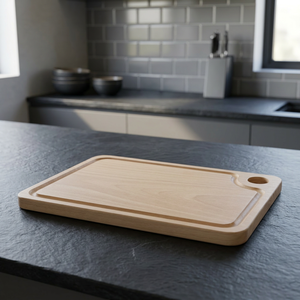 Tagliere in Legno di Faggio Naturale 44x28cm, Ecologico con Scanalatura per Succhi, Design DEMOLLI, Made in Italy, Multiuso, Etichetta Privata - Product Image 3