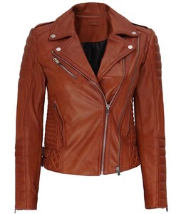 Veste en cuir véritable de luxe pour femmes avec col à boutons pression, matériau de qualité supérieure - Product Image 1