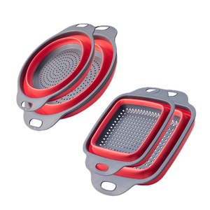 Rond <span class=keywords><strong>Silicone</strong></span> Pliable Au-Dessus De L'évier <span class=keywords><strong>Passoire</strong></span> <span class=keywords><strong>Rétractable</strong></span> Avec Poignée Cuisine Pliant <span class=keywords><strong>Passoire</strong></span> Bols Vidange Filtre À Eau - Product Image 2