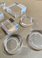 Blocs de présentation et supports ronds en acrylique transparent, cubes et cylindres en acrylique solide transparent pour l'affichage