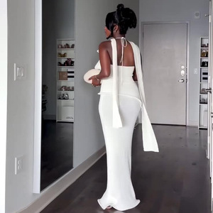 Nuovo <span class=keywords><strong>Abito</strong></span> <span class=keywords><strong>Elegante</strong></span> <span class=keywords><strong>Bianco</strong></span> Puro con Schiena Scoperta e Collo Halter per Donne Europee 2026 - Product Image 4