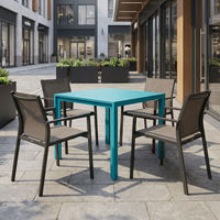 Tables de jardin en aluminium anti-rouille, sur mesure, carrées, pour restaurants, cafés, jardins, villas, terrasses