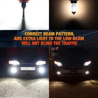 1 Buah Bohlam Lampu Kabut LED H11 6W H4 H7 9005 HB3 9006 HB4 Lampu LED untuk Lampu Mobil Putih 3000K Kuning 12V