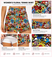 Falda Deportiva de Tenis y Golf para Mujer, con Estampado Digital, Cintura Alta, Ropa Deportiva, Diseño Personalizado con Logotipo OEM