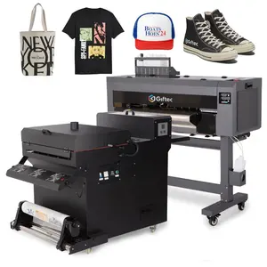 Giftec dtf pro pencetak digital semua dalam satu kecepatan tinggi 60cm pakaian dtf pencetak inkjet film hewan peliharaan textil industri impresora