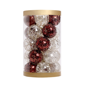 Grand ensemble <span class=keywords><strong>d</strong></span>'ornements de boules suspendues de vacances incassables <span class=keywords><strong>d</strong></span>écorations <span class=keywords><strong>d</strong></span>'arbre de Noël peintes impression UV perlée brodée de paillettes - Product Image 5