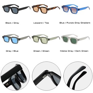 2025 Custom Logo Fashion Retro Men Women <b>Small</b> <b>Frame</b> Punk Sun Glasses UV400 Shades Square <b>Sunglasses</b> Women - Product Image 6