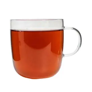 Borosilicate Glass Tea Mugs With Color Handles Contemporary Design For Coffee Or Juice For Business Gifts Spot Supply