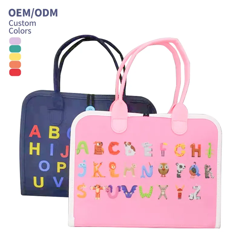 2023 Children Pull String Kids Activity Board Montessori Toys Felt Busy Board for Toddler Foldable Sensory Autism Baby Bag Skill