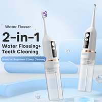Brosse à dents électrique 2 en 1 avec logo personnalisé, irrigateur dentaire ultrasonique, rechargeable par USB, nettoyeur de dents étanche IPX