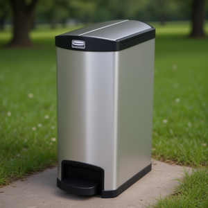 Pattumiera in Acciaio con Pedale Laterale Nera 50 L - Product Image 3