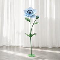Support de fleurs géant en papier bleu anémone, fleur artificielle pour décoration de mariage et événements, présentoir floral commercial, fourniture d'usine