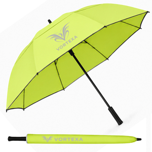 custom logo branded <b>windproof</b> pongee automatic straight large golf <b>umbrellas</b> with Reflective edge for people who walk at night - Product Image 4