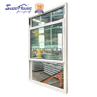 Ventana Elevadora Vertical Integrada de Estilo Americano Superhouse con Rejillas, Ventana Elevadora Comercial de Aluminio