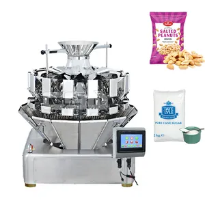 Automatic 14 head multihead weigher weighing and packing machine peanut sugar particle packaging machine