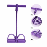 Bande de Résistance Élastique Multifonctionnelle pour Yoga avec 4 Tubes et Pédale de Traction