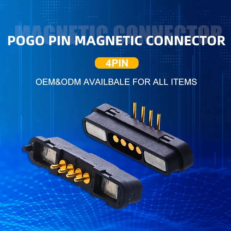Customize Pin Right Angle/Dip/Smt/Double Head Type Male and Female Pogo Pin Magnetic Connector