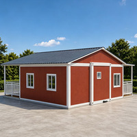 Maison préfabriquée pliable et extensible en conteneur avec double terrasse des deux côtés, structure en acier, maison mobile miniature préfabriquée