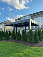 Pergola bioclimatique en aluminium sur mesure avec toit à lames motorisées, imperméable, écologique, pour jardin, extérieur, gazebo robuste