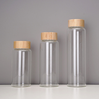 Bouteille d'eau potable en verre borosilicate portable de 600 ml, 750 ml, 1000 ml