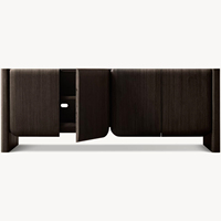 Commode de chambre à coucher de luxe de style mid-century moderne en bois massif de chêne, 6 tiroirs, pour hôtel et salon