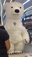 Costume de mascotte d'ours polaire gonflable géant de 2 m, 2,6 m ou 3 m