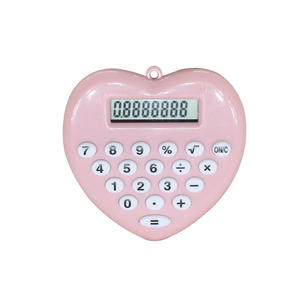 Llavero compacto creativo con forma de amor de 8 dígitos para estudiantes Calculadora electrónica portátil con batería Regalo promocional - Product Image 1