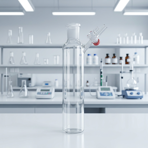 Tube Schlenk en verre borosilicaté MAYALAB, capacité 50 ml - 250 ml, longueur 150 mm, classe B, bouchon à vis, robinet, limite de température 300°C - Product Image 1