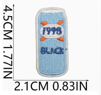 Petites écussons décoratifs en tissu, écusson burger, étiquettes brodées à la machine, badges gâteau boisson, écussons thermocollants
