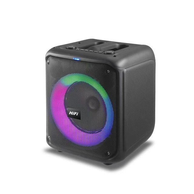 Portable Karaoke Speaker with Built-in Mic Wireless Mics RGB Ring Light LED Lighting Remote Control Battery Home Outdoor Parties