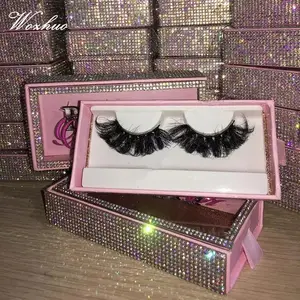 Aangepaste Bling Glitter Strass Lash Case Voor 25Mm Pluizige Wimpers Groothandel Nertsen Lash Fabrikant