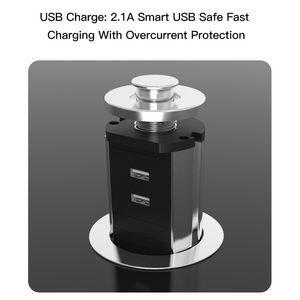 3-Outlet Pull Pop-up presa da tavolo <span class=keywords><strong>2</strong></span> uscite <span class=keywords><strong>USB</strong></span> 16A corrente nominale estensione portatile per EU UK AU US - Product Image 5