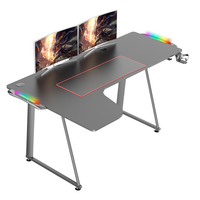 Vente chaude de haute qualité durable motorisé hauteur réglable noir bureau de jeu moderne électrique PC Table de jeu avec fonction LED