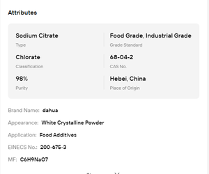Citrate de sodium de qualité alimentaire 98% en poudre blanche, régulateur d'acidité pour les boissons, les produits laitiers et la transformation alimentaire - Product Image 6