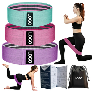 Bande de résistance multicolore en tissu tricoté pour Pilates, entraînement des <span class=keywords><strong>fessiers</strong></span>, des jambes et des hanches, étirements, danse, abdominaux et renforcement du tronc, plusieurs tailles disponibles, personnalisable - Product Image 6