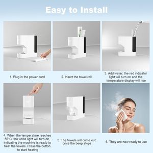 Dispenser Rapido di Asciugamani Monouso 131 ° Scaldasalviette Elettrico a Temperatura Costante con Asciugatura Automatica per Spa, Trattamenti Viso e Uso Domestico, con 1 Rotolo di Asciugamani - Product Image 4