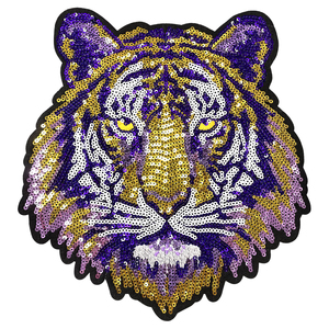 Extra Large Embroidered Applique Patch, Regal Tiger In Baroque - Foto 6