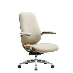 Sedia da Ufficio Direzionale in Vera Pelle di Lusso, Moderna Poltrona Presidenziale in Alluminio con Funzione Reclinabile per Studio e Ufficio - Product Image 4