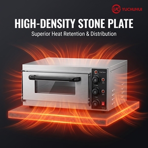 Forno Elettrico per <span class=keywords><strong>Pizza</strong></span> a Singolo Ripiano in Acciaio Inox 304 ad Alta Efficienza |   Lastra di Pietra |   400°C |   Ristorante Commerciale di <span class=keywords><strong>Pizza</strong></span> - Product Image 4