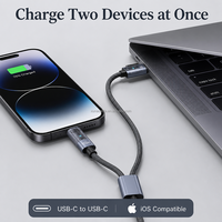 Câble USB-C vers USB-C avec affichage LED de puissance double sortie 100W+30W, cordon de charge tressé pour MacBook, iPad, iPhone 15, Samsung