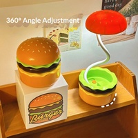 Lampe de table LED créative et mignonne en forme de hamburger avec commande par bouton et piles - Cadeau d'anniversaire pour femmes, Fête des enfants