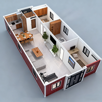 Maison Conteneur Moderne de Luxe Extensible Toit en Pente Préfabriquée Modulaire Chambre Maison Pliable Fabriquée à Partir de Conteneurs Maison Pliable