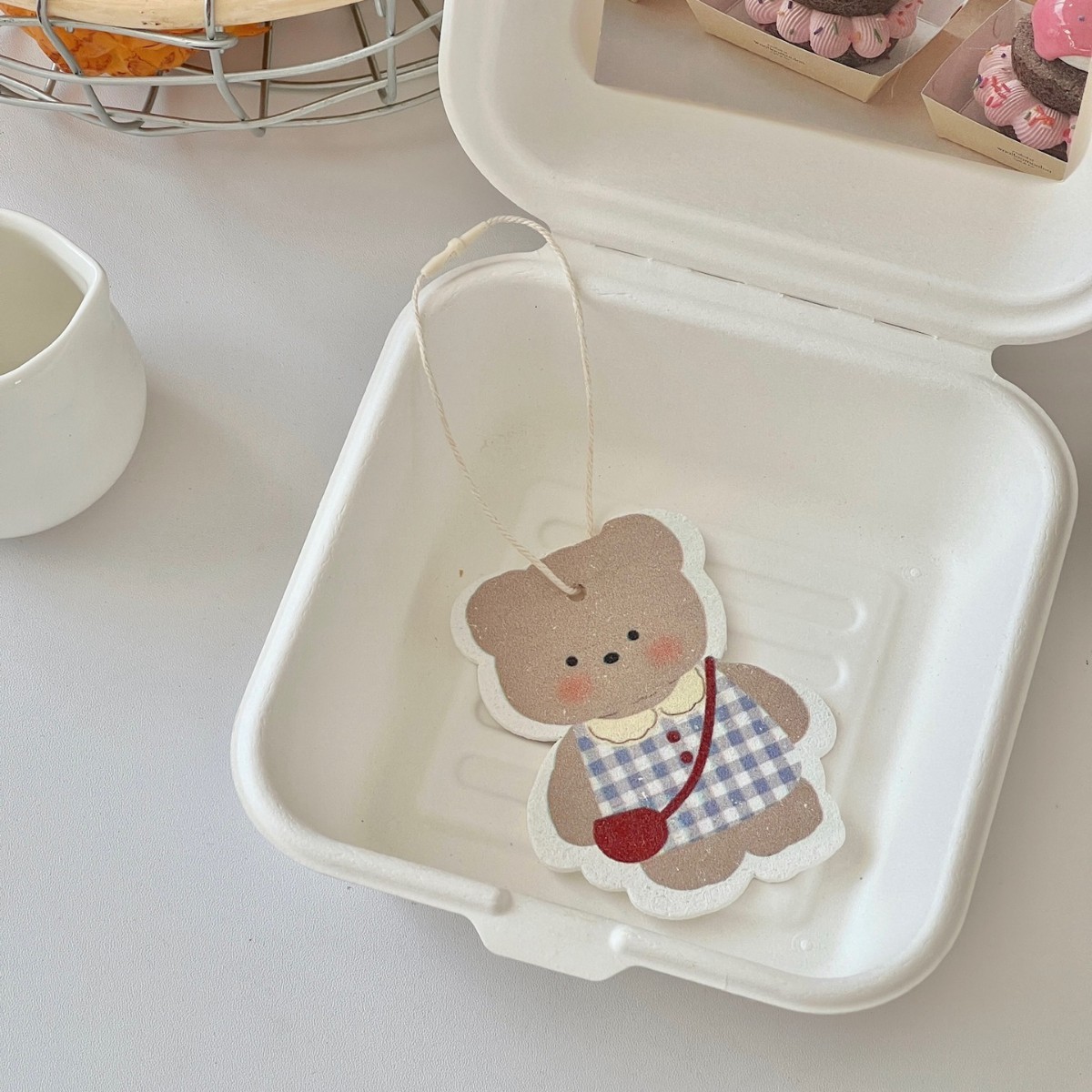 Chemise bleue en coton de pâte de bois ours