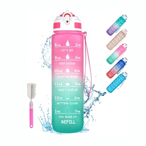 Matériau Tritan écologique de couleur dégradée personnalisable de 32oz avec bouteille d'eau en plastique à couvercle rabattable <span class=keywords><strong>Timeline</strong></span> - Product Image 1