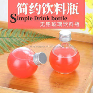 En Stock Mini 180ml 6oz Slope Sphere Botella <span class=keywords><strong>de</strong></span> jugo <span class=keywords><strong>de</strong></span> <span class=keywords><strong>vidrio</strong></span> transparente sin plomo para vino Licor Whisky Contenedor <span class=keywords><strong>con</strong></span> <span class=keywords><strong>tapa</strong></span> <span class=keywords><strong>de</strong></span> aluminio - Product Image 2