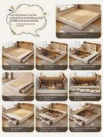 Doppelbett mit weichem Kopfteil Weicher Bett rahmen Queen Doppels chu blade Aufbewahrung sbett