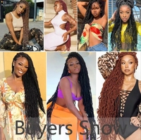 Wholesale18 24 36 pouces pour Nu Locs Choice Stylists Soft 21 Brins pour Ombre Brun Noir Tressage Cheveux Haute Extension Crochet